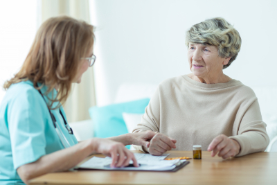 senior women at doctor's office