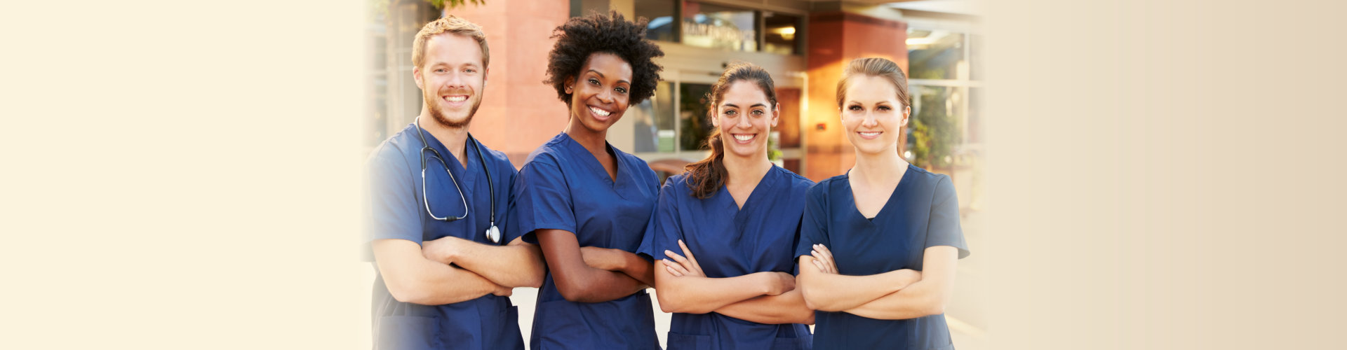 group of caregivers smiling